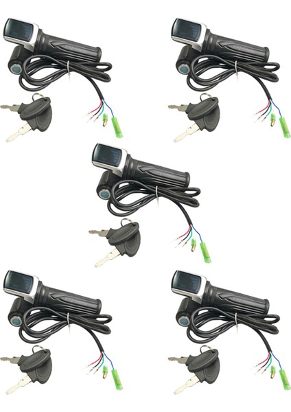 Elektrikli Bisiklet Gaz Kelesi Için 5x Bisiklet Twist Grottle 36V Gaz Tutamak Gaz Kelesi LCD Ekran Kilit Anahtarı (Yurt Dışından)