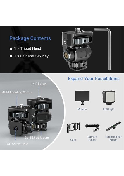 Dslr Kamera Kelepçesi Ayarlanabilir Monitör W Soğuk Ayakkabı Montajı 1/4 Kamera Monitörü Için Vida Flaş Işık Mikrofonu Sıcak Ayakkabı Braketi (Yurt Dışından) fırsatları