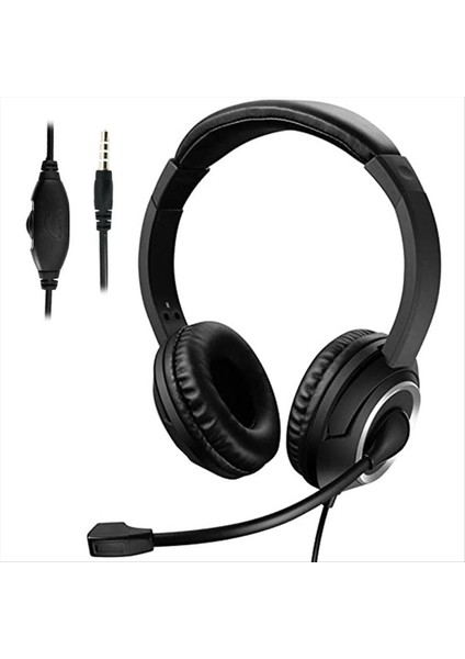 3.5mm Arayüz Bilgisayar Kulaklığı Online Sınıf Dinleme Gürültü Azaltma Kulaklığı Iş Sesi Taşınabilir Kulaklık (Yurt Dışından)