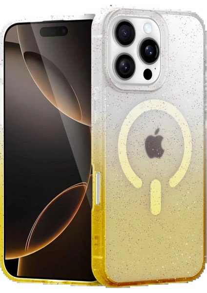 Apple iPhone 16 Pro Max Pummel Shiny Magsafe Kapak - Gold