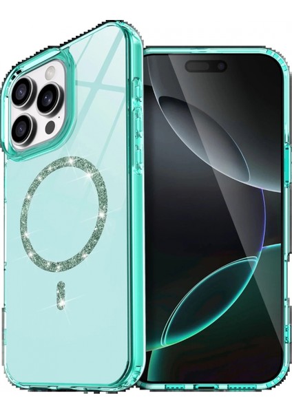 Apple iPhone 16 Pro Max Live Diamond Magsafe Kapak - Yeşil