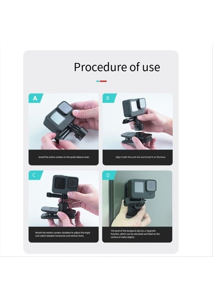 Telesin 360 ° Döndürme Manyetik Sırt Çantası Klips Kelepçe Montaj Gopro INSTA360 Eylem Kamera Aksesuarları (Yurt Dışından) indirimleri