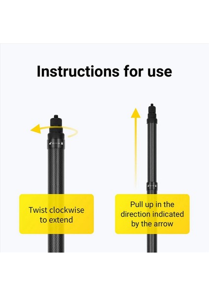 2x Ultra Uzun Karbon Fiber Görünmez Selfie Çubuğu INSTA360 Için Ayarlanabilir Uzantı Çubuğu Bir X2/bir R/bir x Selfie Çubuğu (Yurt Dışından) fırsatları