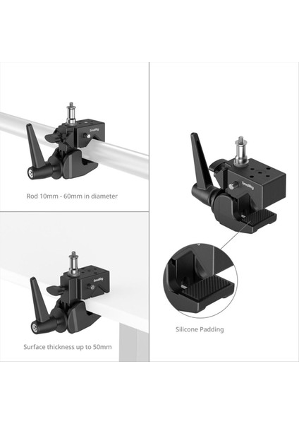 Kameralar Mikrofonlar Monitörler Video Işıkları Için Smallrig Süper Kelepçe Kiti 15KG Yük (Yurt Dışından) indirimleri