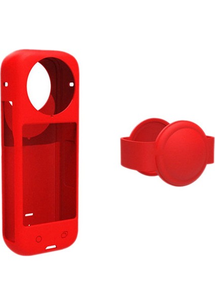INSTA360 X4 Lens Kapağı Kapak Toz Geçirmez Gövde Koruyucu Kılıf Için Kırmızı Anti-Çizik Silikon Kasa Insta 360 X4 Kamera (Yurt Dışından)