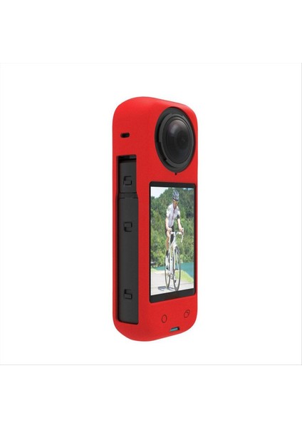 INSTA360 X4 Lens Kapağı Kapak Toz Geçirmez Gövde Koruyucu Kılıf Için Kırmızı Anti-Çizik Silikon Kasa Insta 360 X4 Kamera (Yurt Dışından) modelleri