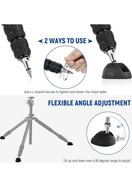3pc Evrensel Tripod Esnek Ayaklar Pad Kayma Tripod Monopod Pad Değiştirme Daha Fazla Stabilite Için 3/8 Inç Vida ile (Yurt Dışından) fırsatları
