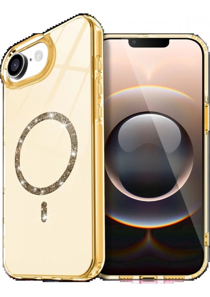 Apple iPhone 16E Live Diamond Magsafe Kapak - Sarı