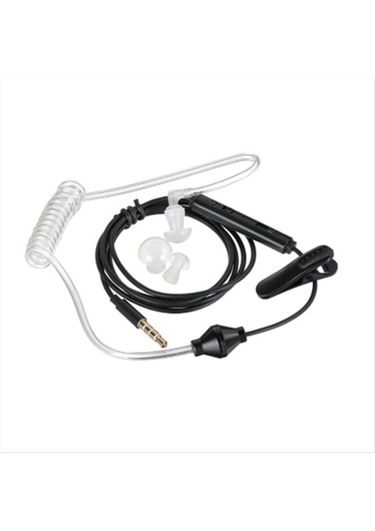 Tek Kulaklık 3,5mm Anti Radyasyon Mobil Telefon Kulaklık, Hava Borusu Mikrofonu Telefon Için Siyah (Yurt Dışından)