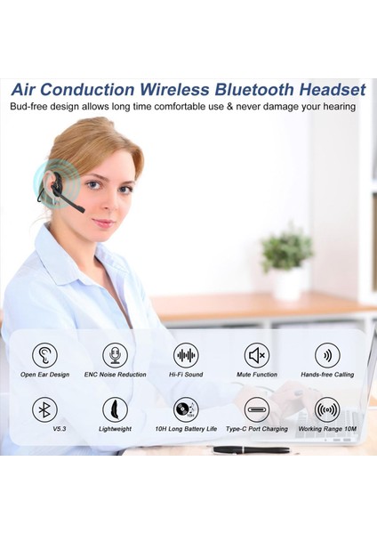 Mikrofonlu Bluetooth Kulaklık, Açık Kulak Kulaklıkları Kablosuz Gürül (Yurt Dışından) indirimleri