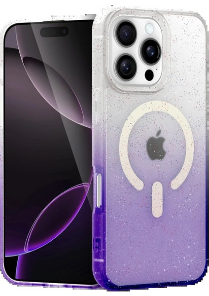 Apple iPhone 16 Pro Max Pummel Shiny Magsafe Kapak - Mor