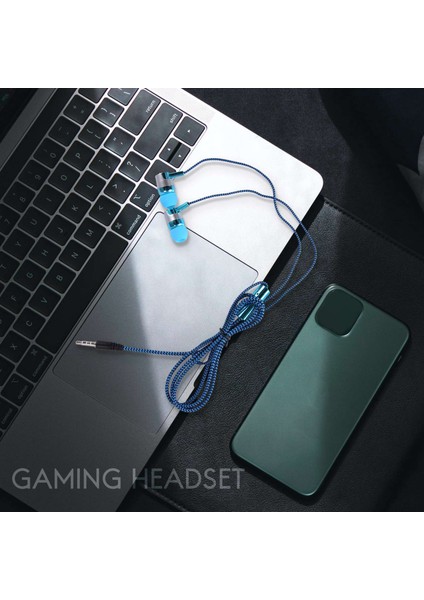 H-169 3.5mm Mp3 Mp4 Kablolama Subwoofer Örgülü Kablo, Buğday Teli Kontrollü Evrensel Müzik Kulaklıkları (Mavi) (Yurt Dışından) fiyatları