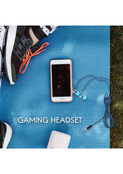 H-169 3.5mm Mp3 Mp4 Kablolama Subwoofer Örgülü Kablo, Buğday Teli Kontrollü Evrensel Müzik Kulaklıkları (Mavi) (Yurt Dışından) fırsatları