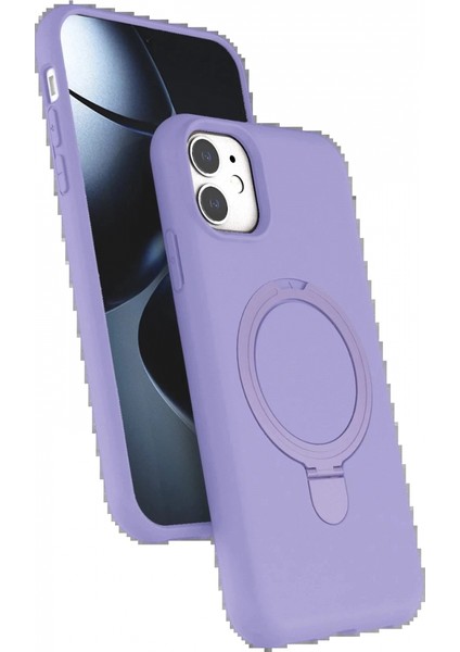 Apple iPhone 11 Regal Magsafe Standlı Kapak - Lila