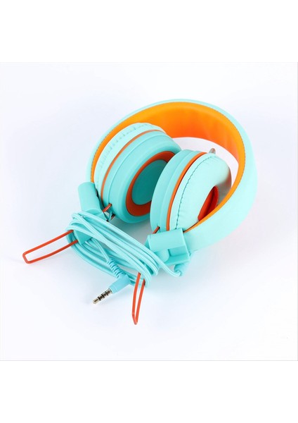 Çocuk Kulaklık Kulaklıkları Kablolu Renkli Dizüstü Bilgisayar Tablet Telefon, Online Sınıf Kulaklıkları Öğrenmek Için, Turuncu+Yeşil (Yurt Dışından) fırsatları