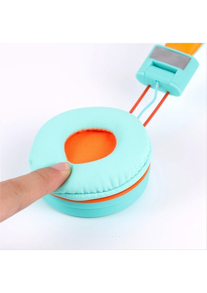 Çocuk Kulaklık Kulaklıkları Kablolu Renkli Dizüstü Bilgisayar Tablet Telefon, Online Sınıf Kulaklıkları Öğrenmek Için, Turuncu+Yeşil (Yurt Dışından) indirimleri