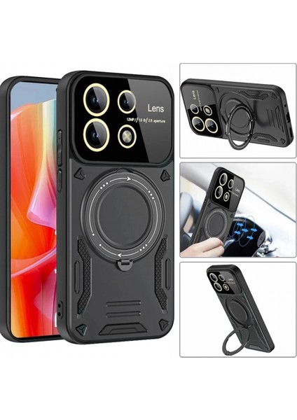 Xiaomi Redmi Note 13 Pro 5g Kılıf Joy Lens Standlı Kapak - Siyah modelleri