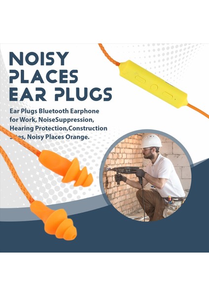 Kulak Tapaları Iş, Gürültü Bastırma, Işitme Koruması, Şantiyeler, Gürültülü Yerler Turuncu (Yurt Dışından) indirimleri