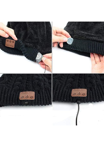 Kablosuz Şapka Erkek Kadın Kulaklık Müzik Şapkası Kış Stereo Kulaklık Hoparlör Mikrofon Kulaklık Açık Kapan Beyaz (Yurt Dışından) modelleri