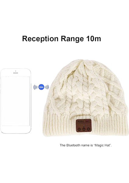 Kablosuz Şapka Erkek Kadın Kulaklık Müzik Şapkası Kış Stereo Kulaklık Hoparlör Mikrofon Kulaklık Açık Kapan Beyaz (Yurt Dışından) fırsatları