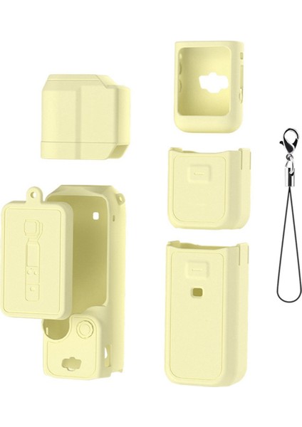Djı Osmo Pocket 3 Silikon Koruyucu Kılıf Için Vücut Kılıfı Lens Koruyucu Kapak Kavrama Kılıfları B Sarı (Yurt Dışından)