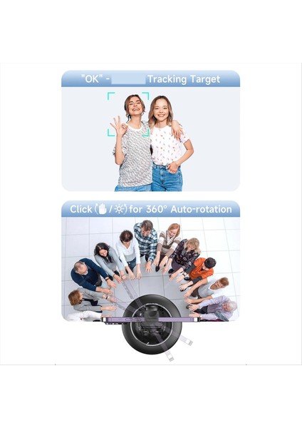 P03 Aı Akıllı Telefon/kamera Için Gimbal Sabitleyici Izleme Masaüstü Cep Telefonu Tutucu 360 Rotasyon Gimbal Follow Odak (Yurt Dışından)