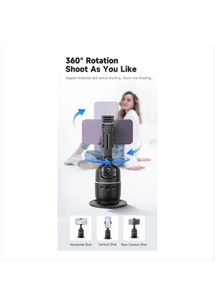 P03 Aı Akıllı Telefon/kamera Için Gimbal Sabitleyici Izleme Masaüstü Cep Telefonu Tutucu 360 Rotasyon Gimbal Follow Odak (Yurt Dışından) indirimleri