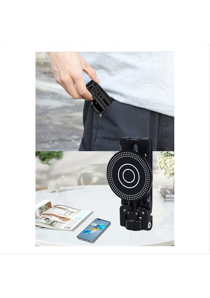 Çok Fonksiyonlu Manyetik Kablosuz Şarj Fotoğrafçılığı Stand Katlama Hızlı Bırakma Tripod El Selfie Telefon Sahibi B (Yurt Dışından) fırsatları