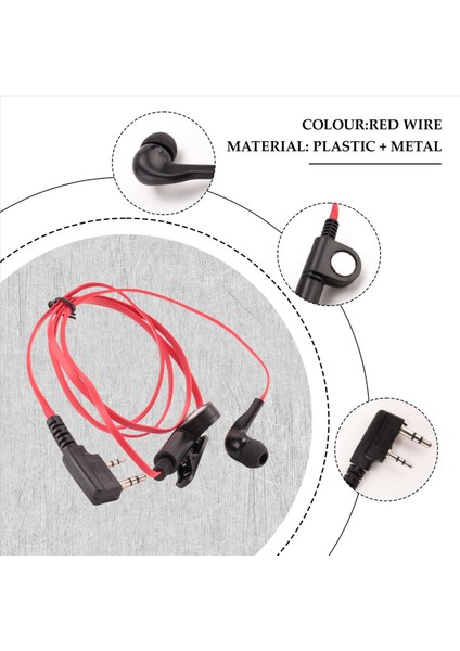 2 Pin Noodle Style Earbud Kulaklık K Baofeneng UV5R BF-888S UV5R Radyo Kırmızı Tel (Yurt Dışından) indirimleri