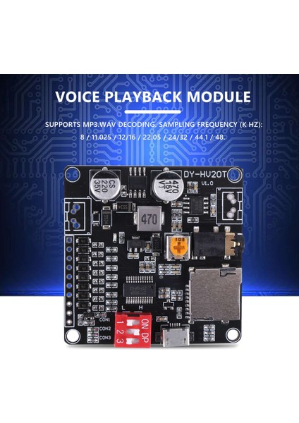 DY-HV20T 12V/24V Güç KAYNAĞI10W/20W Sesli Oynatma Modülü Mikro Sd Kart Mp3 Müzik Çalar Arduino Için (Yurt Dışından) fiyatları