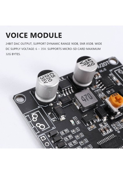 DY-HV20T 12V/24V Güç KAYNAĞI10W/20W Sesli Oynatma Modülü Mikro Sd Kart Mp3 Müzik Çalar Arduino Için (Yurt Dışından) fırsatları