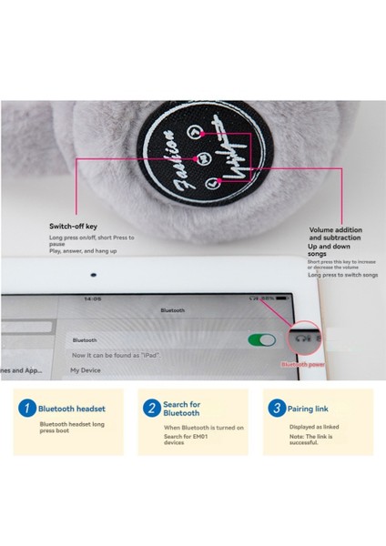 Kış Kulak Muffs Sıcak Kulaklık Kablosuz Bluetooth 5.0 Earmuffs Ekstra Yumuşak Gri ile Kulaklık Kulaklıkları (Yurt Dışından) indirimleri