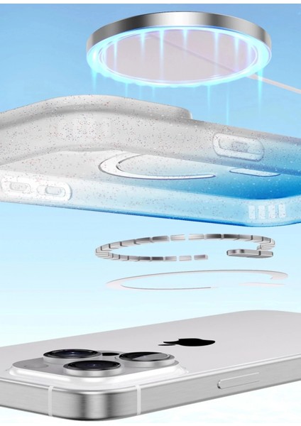 Apple iPhone 15 Pro Pummel Shiny Magsafe Kapak - Mavi modelleri