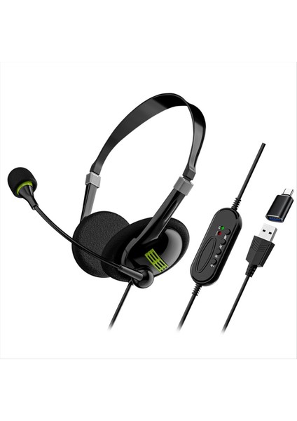 USB Bilgisayar Kulaklık Işletmecisi Özel Kulaklık Kablolu Kulaklıklı Kulaklık Sıralı Kontrol Kulaklığı Typec Adaptörlü (Yurt Dışından) fiyatları