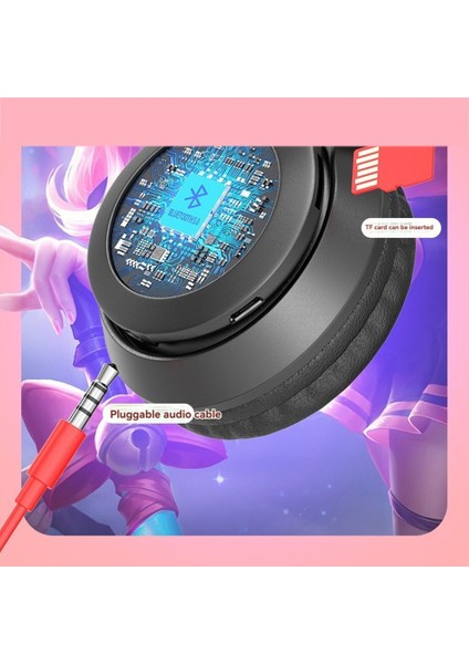 Çocuklar Için Bluetooth Cat Kulak Kulaklıkları Kablosuz Modu Mikro ile Katlanabilir Kulaklık, Rgb Hediye Okulu Oyunları Için LED Işık D (Yurt Dışından) fırsatları