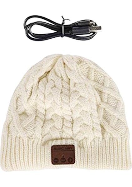 Kablosuz Şapka Erkek Kadın Kulaklık Müzik Şapkası Kış Stereo Kulaklık Hoparlör Mikrofon Kulaklık Açık Kapan Beyaz (Yurt Dışından) indirimleri