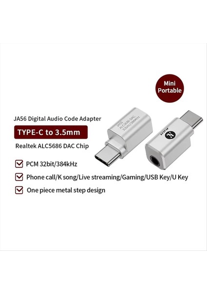Jcally JA56 Tip-C Ila 3.5mm Hıfı Adaptar Amp Dac 384KHZ/32BIT Dijital Ses Kodu Adaptörü Telefon Görüşmesi, Canlı, Oyun (Yurt Dışından) fiyatları