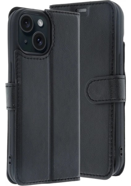 Apple iPhone 15 Trend S Plus Kapaklı Kılıf - Siyah fırsatları