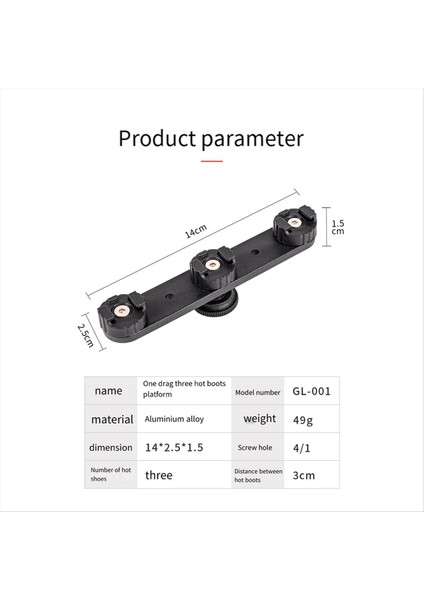 1/4 Vidalı Delik Soğuk Ayakkabı Braketi Vlog Genişletme Braketi 3 Sıcak Ayakkabı Adaptörü Kamera Tripod Cep Telefonu Klibi (Yurt Dışından) fiyatları