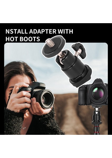 Sıcak Ayakkabı Montajı Adaptörlü Mini Top Kafası [2 Paket] 360 Derece 1/4 Inç Küçük Top Kafaları Dslr Kamera Kamera Flash Işık Stand Tripod Için Hafif Döner Mikro Ballhead (Yurt Dışından) fırsatları