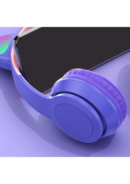 Çocuklar Için Bluetooth Cat Kulak Kulaklıkları Kablosuz Modu Mikro ile Katlanabilir Kulaklık, Rgb Hediye Okulu Oyunları Için LED Işık A (Yurt Dışından) fiyatları