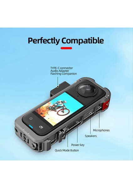 Metal Çerçeve Tavşan Kafesi Silikon Lens Gardiyanlar INSTA360 X4 Aksesuarları Için Kapak (Yurt Dışından) fiyatları