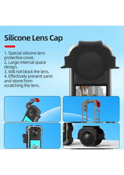 Metal Çerçeve Tavşan Kafesi Silikon Lens Gardiyanlar INSTA360 X4 Aksesuarları Için Kapak (Yurt Dışından) modelleri