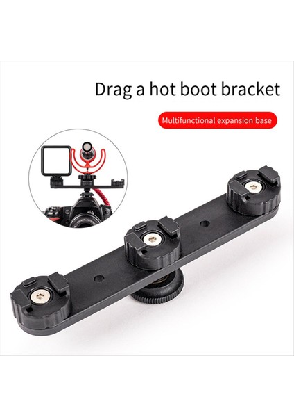 1/4 Vidalı Delik Soğuk Ayakkabı Braketi Vlog Genişletme Braketi 3 Sıcak Ayakkabı Adaptörü Kamera Tripod Cep Telefonu Klibi (Yurt Dışından) fırsatları