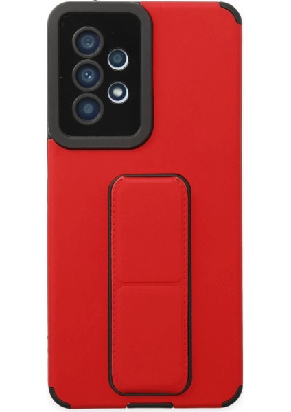 Samsung Galaxy A53 5g Kılıf Mega Standlı Silikon - Kırmızı