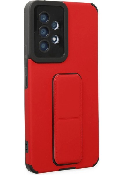 Samsung Galaxy A53 5g Kılıf Mega Standlı Silikon - Kırmızı fiyatları