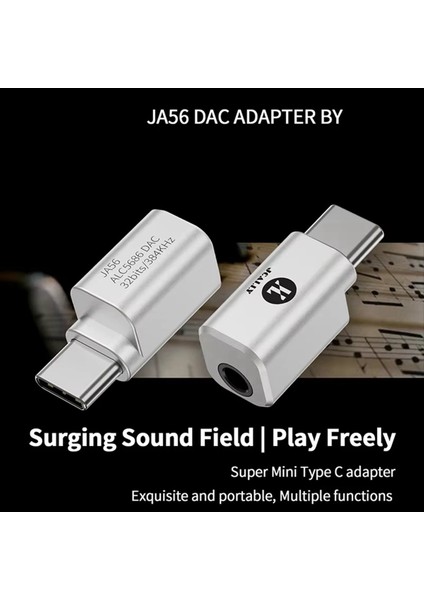 Jcally JA56 Tip-C Ila 3.5mm Hıfı Adaptar Amp Dac 384KHZ/32BIT Dijital Ses Kodu Adaptörü Telefon Görüşmesi, Canlı, Oyun (Yurt Dışından) modelleri