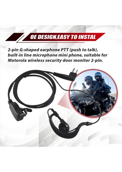 Güvenlik 2 Pimli G Şekli Kulak Kulaklığı Mikrofonu Motorola Radio Walkie Taikie CLS1110 SV10 XTN446 MU11 Için Uyumlu (Yurt Dışından) indirimleri