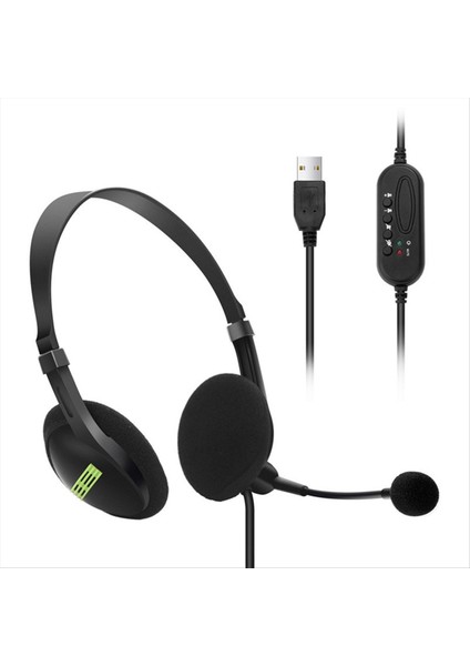 Mikrofon Gürültüsü ile USB Kablolu Kulaklık, Kontrol Içi Konfor Kulak Telefonu Sohbet Yazılımı Için (Yurt Dışından) fırsatları