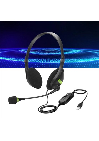 Mikrofon Gürültüsü ile USB Kablolu Kulaklık, Kontrol Içi Konfor Kulak Telefonu Sohbet Yazılımı Için (Yurt Dışından) indirimleri